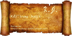 Kálnay Judit névjegykártya